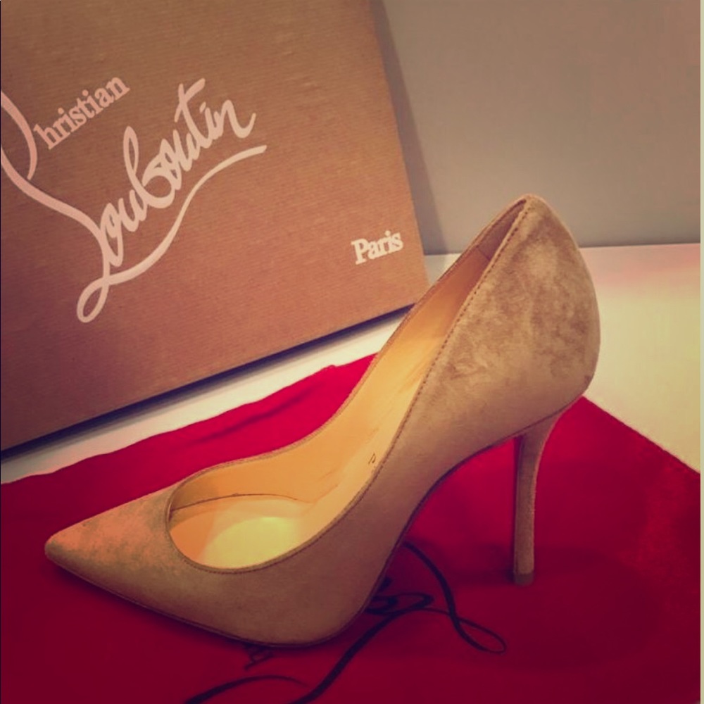 Christian Louboutin Suede Decoltish Pumps